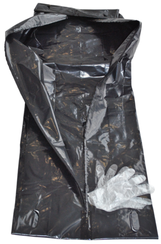 disaster body bag black linear zipper + 4 handles