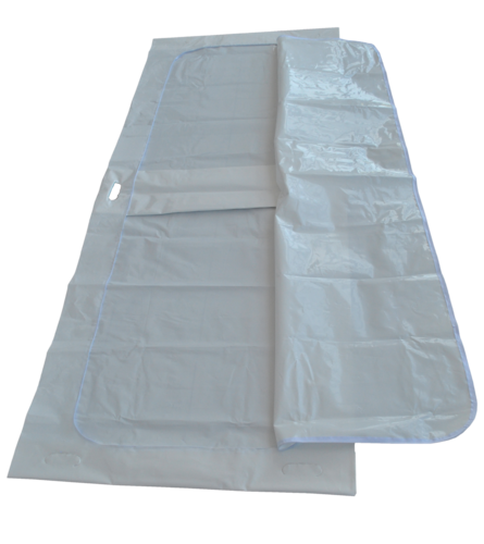 disaster body bag white with c-shaped zipper + 6 handles